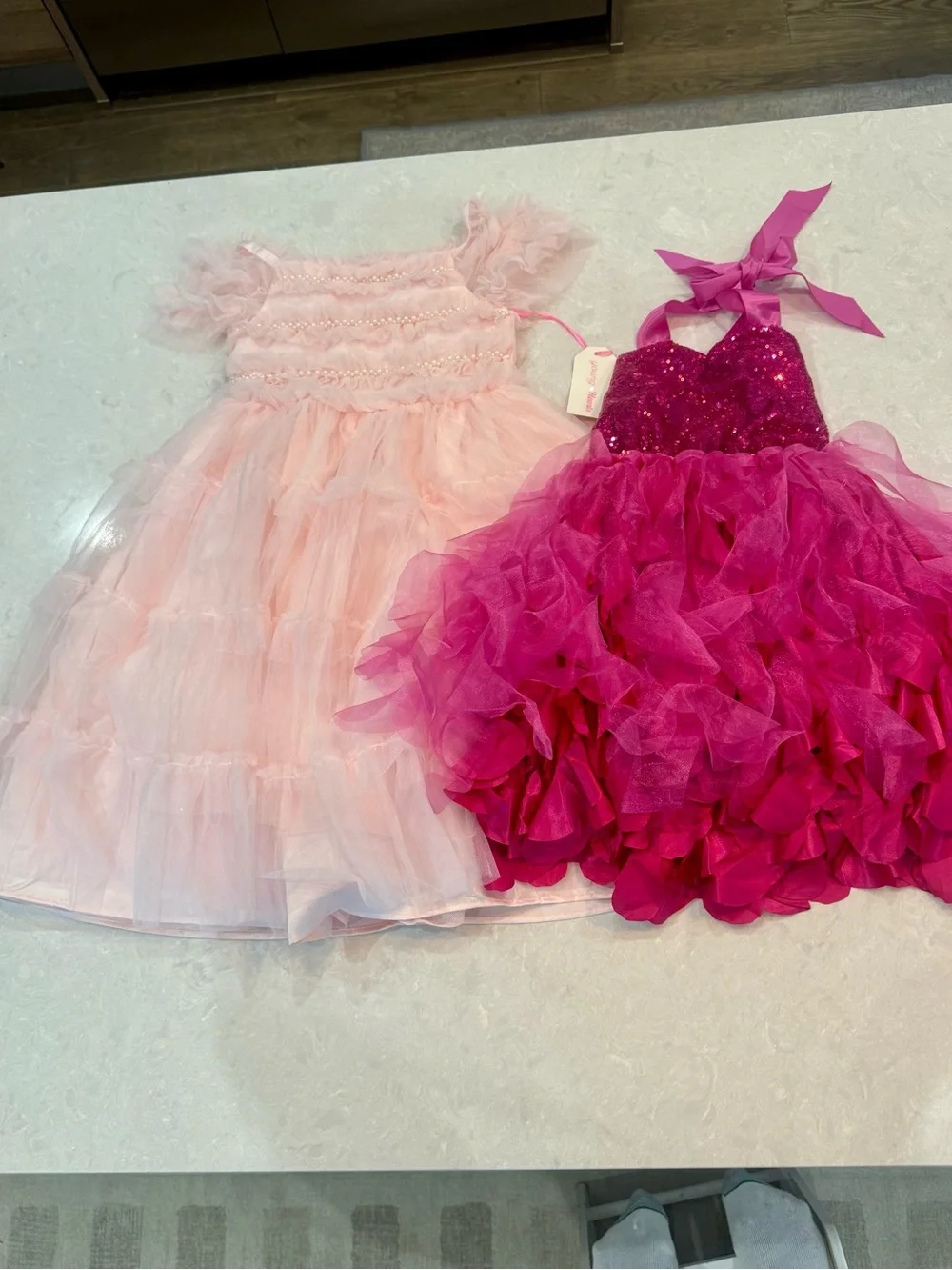 Young Hearts Girls 4–5T Fuchsia Sequin Tulle Party Dress NWOT